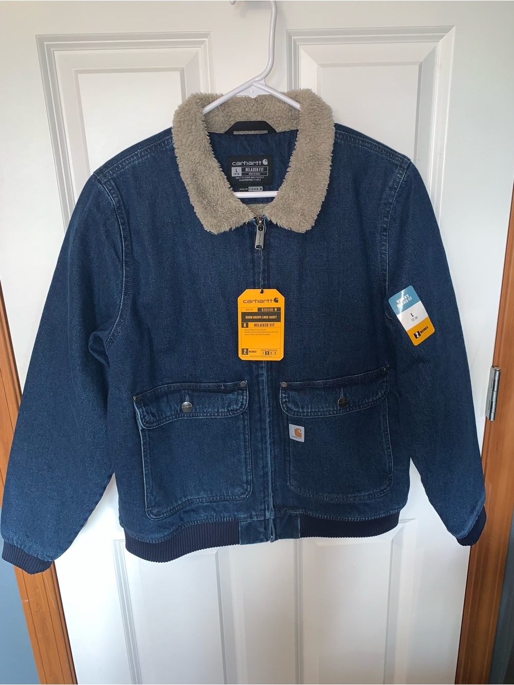 Womens Carhartt Demin sherpa-lined jacket